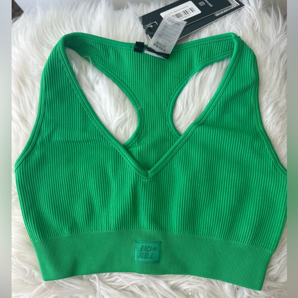 New Bo and Tee green sports bra